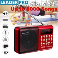 USB Portable Radio Handheld Digital FM TF MP3 Music Player Speaker Rechargeable Wireless Recording