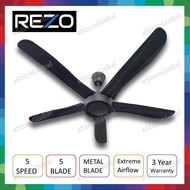 REZO S106 / S306 56” CEILING FAN 5 BLADE Regulator / Remote Control Ceiling Fan Kipas siling