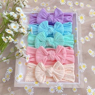 3Pcs/Lot Bow Baby Headband Solid Baby Girl Nylon Headbands For Kids Twist Cable Soft Knot Turban Bab