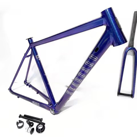 700C SEABOARD Gravel Road Bike Frame Set Carbon Fiber Fork Off-road 142mm Flat Disc Brake Road Bicyc