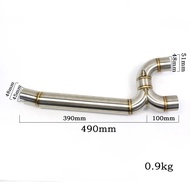 FZ6N Motorcycle Exhaust Middle Pipe Link Connect Motorbike Accessories For Yamaha FZ6 FZ6N FZ6S 2004