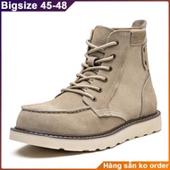 Large suede high-top boots for men with big feet 29-30cm. Big size leather combat boots 45 46 47 48