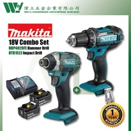 Makita 18V Cordless Hammer drill + Impact Drill DHP482RFE DTD152Z Battery drill hammer combo set impak drill mesin