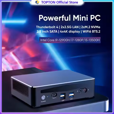 Topton Intel i9 12900H Gaming Mini PC i7 1280P i5 Thunderbolt 4 NAS Computer Windows 11 2*2.5G LAN 2
