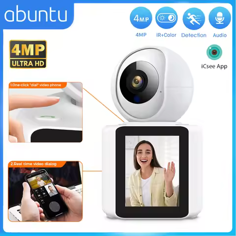 4MP 2K 2.4 inch Big Screen Wifi Surveillance Camera Indoor Child Elderly Monitor 2MP One Click Real 
