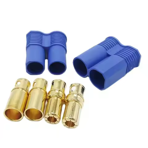 EC8 Connector Plug Socket 8mm High Current Double Blue Banana Connector For Car Model RC ESC Lipo Ba