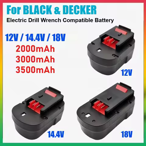 2.0Ah-3.5Ah 12V 14.4V 18V Rechargeable Battery for BLACK & DECKER Electric Drill A1712 A144 A18 Repl