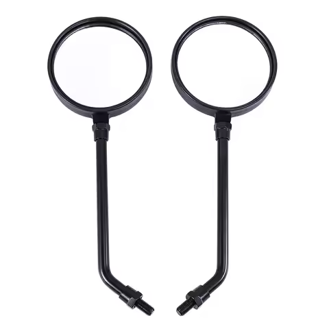 1 Pair Black Motorcycle 10mm Round Rear View Mirror For Kawasaki Z1 Z1-A KZ900 A4 KZ900-A5 KZ1000 E2