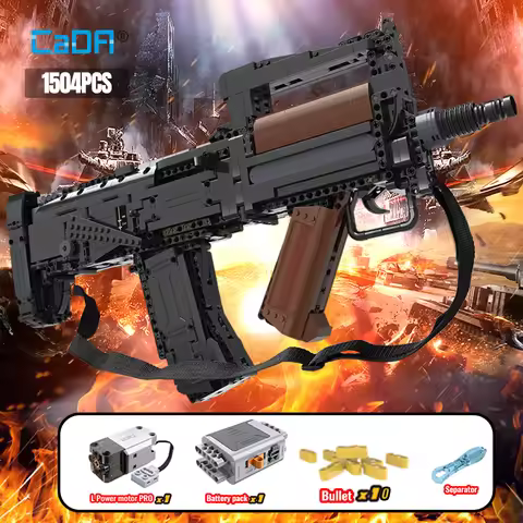 Cada 1504pcs Military Weapon Electric Groza Assault Rifle Model Building Blocks MOC Gun Bricks Toys 