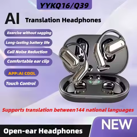 3-in-1 AI Translator Earbuds 144 Languages Noise Cancelling Bluetooth 5.3 Headset Instant Translator