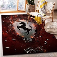 Famous Super F1 Karpet Ferrari Logo Carpet Horse Branded Car Logo Design Floormat Room Home Decorati