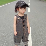 Dorila 80-140 Boys Girls Denim Overalls Pockets Loose Retro Jumpsuits for 1-10 Yrs Old