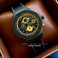 *Ready Stock*ORIGINAL Alexandre Christie 6600MCLIPBAYL Quartz Chronograph Genuine Leather Water Resistant Men’s Watch