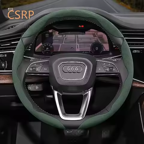 Suede Anti-Slip Steering Wheel Cover for Audi A3 A4 A6 A8 Q5 Q7 R8