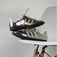 Adidas Wales Bonner x Originals Samba Sneakers Low Skate Shoes for Men and Women Metallic Silver
