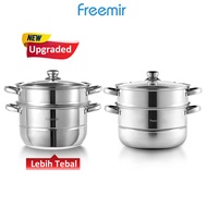 freemir Panci Kukus Dua/Tiga Susun 26cm & set 3 in 1 Kukusan Dandang Stainless Steel - Steamer Pot P