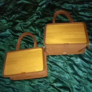 Bag Brown 9.5 x 7 x 3.5 inches Wood Cloth