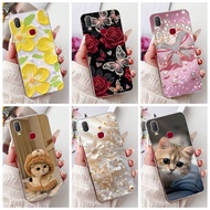 For Vivo Y11 Y12i 1906 1906_20 Elegant Floral Cat Phone Casing Vivo 1906 Y11 (2019) Soft Silicone TP