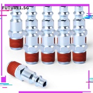 FUTURE1 10-Pack NPT Male Industrial Air Plug, 1/4 inch Iron 1/4'' Pneumatic Plugs, Pneumatic Plugs 300PSI Air Hose Fitting I/M/D Type Air Coupler