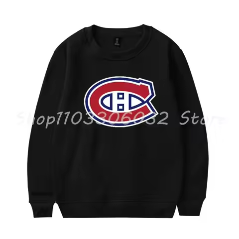 βMontreal Canadiens Team Logo Merch Sweatshirt Women Men Casual Crewneck Long Sleeve Pullover Clothe