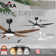 Deka F5DCL (LED) PRO 56"/46" 5 blades 20 Speed (10F + 10R) DC Motor Remote Ceiling Fan 3 Colors LED 