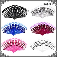 [Hatel] 50 Pieces Jewelry Set 14G-00G  Acrylic Tapers Plugs and Silicone Tunnels  Kit