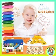 24Colors Peanut Crayon for Kids Non-Toxic Safe Washable Magic Crayon Set for Toddlers Babies Ages 1-
