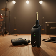 A9 2.4GHz wireless guitar system, 24-bit 48KHz audio, 100ft range, no delay, 4-hour rechargeable bat