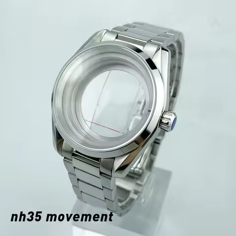 HQ 10ATM WR 41MM Double Domed Sapphire Crystal Stainless Steel Watch Case Fit Aqua AT150 Style Men's