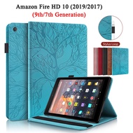 For Fire HD 10 2019 10.1 inch Tablet Protective Case HD10 2017 10.1 7th 9th Generation 3D Tree Style