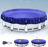 Round Pool Cover 460 cm (for Diameter 420-460 cm) 2-in-1 Pool Tarpaulin UV-Resistant Pool Solar Tarp
