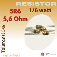 R Resistor 5R6 5.6R Ohm 1/6w 5.6 ohm 5r6ohm 1/6 watt 5%