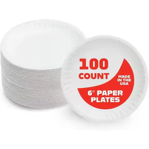 Products Paper Plates - Uncoated White Plate - Use for Foodware, Events, Activities, Crafts Projects
