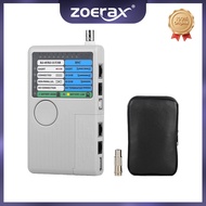 Zoerax 4-in-1 Tester: Network & Phone Cable Detector with LED, 9V Battery, Tests up to 90m!