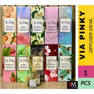 DIFFUSER RUMAH VIA PINKY PEWANGI & MINYAK AROMA 100ML DIFFUSER RUMAH PINKY AIR FRESHENER AROMA OIL 1