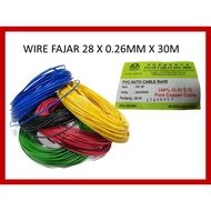 FAJAR WIRE 28 X 0.26 CAR LORRY AUTOMOTIVE -WIRE AUTO CABLES 100% COPPER -30M