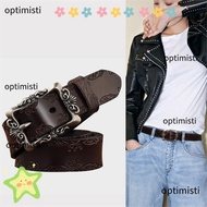 OPTIMISTI Carved Waist Belt, Y2K Harajuku Alloy Pin Buckle Waistband, Chic Vintage Jeans Belts