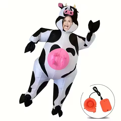 Inflatable Cow Costume Halloween Dress Up - Fun Inflatable Party Decoration for Adults (4.9-6.2 Feet