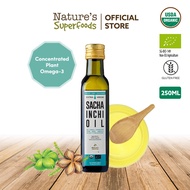 Nature's Superfoods Organic Cold-Pressed Sacha Inchi Seed Oil 250ml - Omega 3 6 9 l Antioxidants