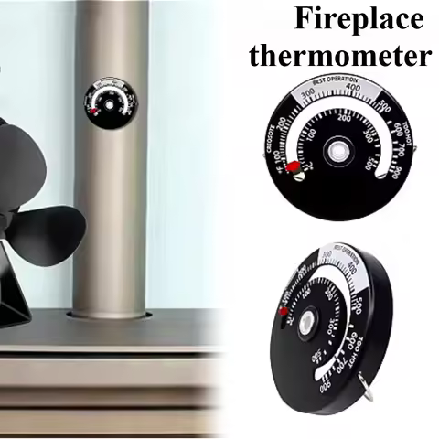 Wood Fireplace Thermometer Fireplace Fan Stove Burn Indicator Temperature Gauge Magnetic Chimney Flu