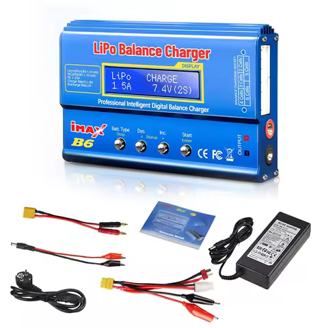 HTRC iMAX B6 80W Battery Charger Lipo NiMh Li-ion Ni-Cd Digital RC Lipo Charger + 15V 6A Adapter Bal