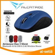 ALCATROZ Airmouse Duo 3 Wireless + 2.4G Bluetooth Mouse / 1200 CPI Adjustable / 4 Button Optical / B