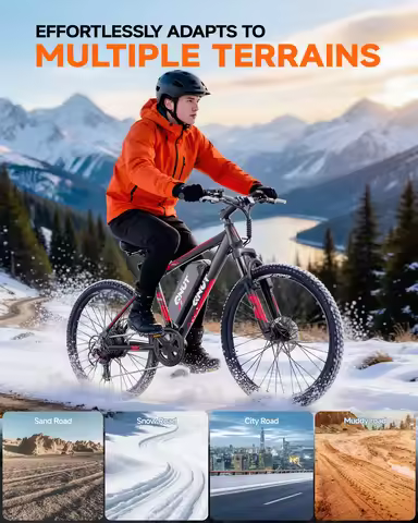 QNUT Victor 4.0 26 Inch Mountain Electric Bike Peak 750W Motor 36V 7.8Ah Removable Battery Electric 