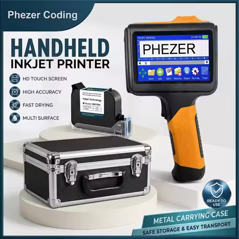 Phezer P19 Handheld Inkjet Printer 12.7mm Portable Label Maker Expiry Date Batch Code Mini Coding Ma