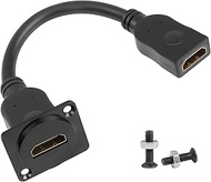 QIANRENON Panel Mount Extension Adapter 4K@60Hz HDMI 2.0 Female to Female Display Connector HDMI Sho