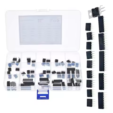 75pcs 15value DIP IC Assorted kit Box LM358 LM386 ULN2003 LM324 NE555 MC34063 TDA2822 JRC4558 OP07 T