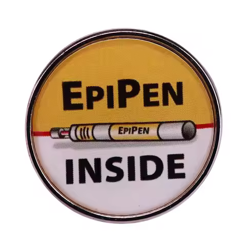EpiPen Inside Lapel Pin Medical Allergy Alert Badge