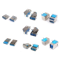 50Pcs USB-3.0 Male printer usb3.0 female usb3.0 interface female 3.0usb elbow AM plug board AF socke