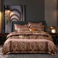High End Luxury Tribute Forging Jacquard TC1600 4in1 Bedsheet Set Smooth Quilt Cover Pillow Case Bed