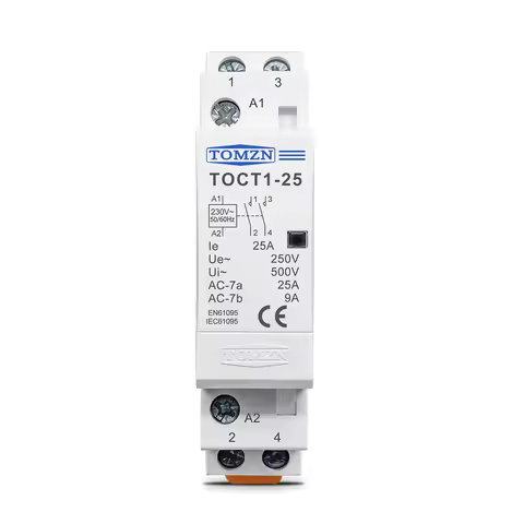 TOMZN TOCT1 2P 16A 20A 25A 220V/230V 50/60Hz Din Rail Household AC Modular Contactor 2NO 1NO1NC 2NC